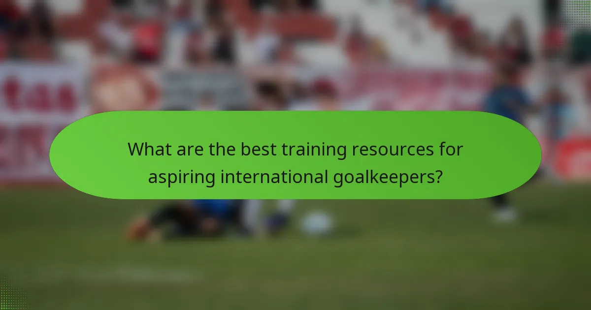 What are the best training resources for aspiring international goalkeepers?