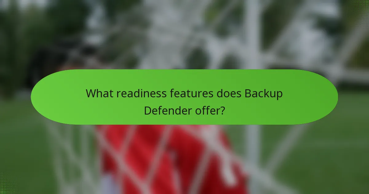 What readiness features does Backup Defender offer?