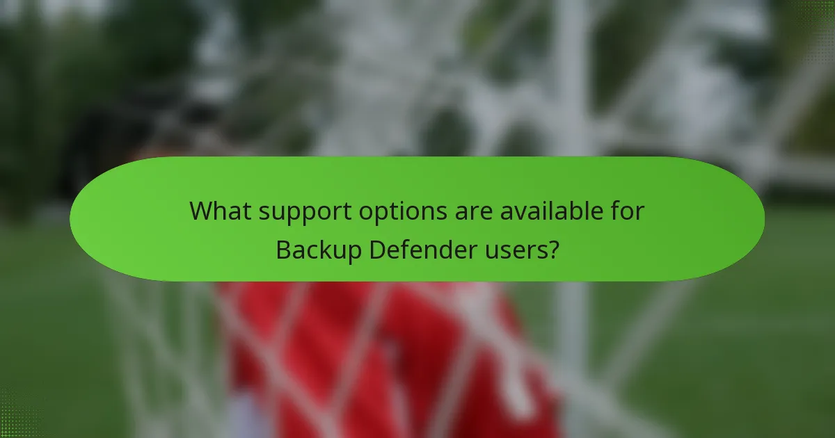 What support options are available for Backup Defender users?