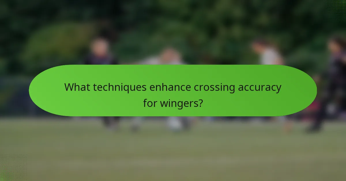 What techniques enhance crossing accuracy for wingers?